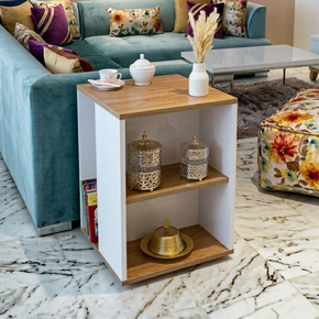Table d’appoint avec rangement ROSIE 40 x 40 cm